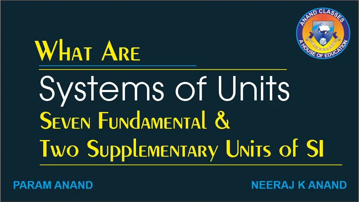Seven Fundamental and Two Supplementary Units of SI, MKS, CGS, FPS What Are Systems of Units ? Seven Fundamental and Two Supplementary Units of SI, MKS, CGS, FPS