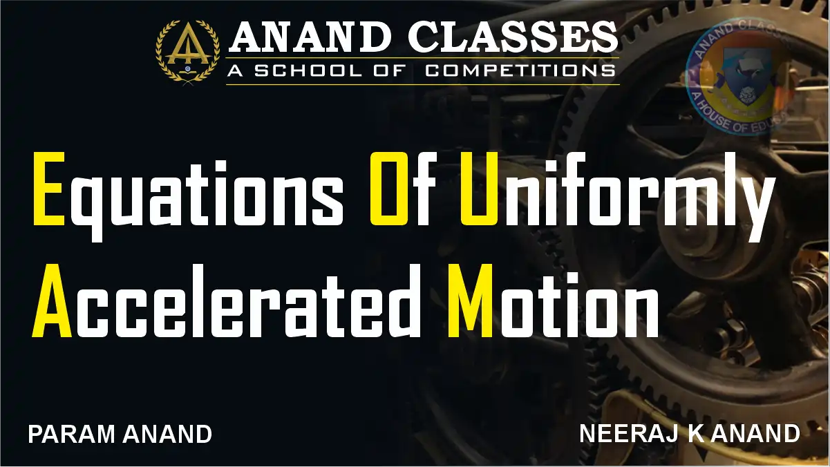 Derive v = u + at, s = ut + 1/2 at^2, v^2 - u^2 = 2as, Equations of Uniformly Accelerated Motion