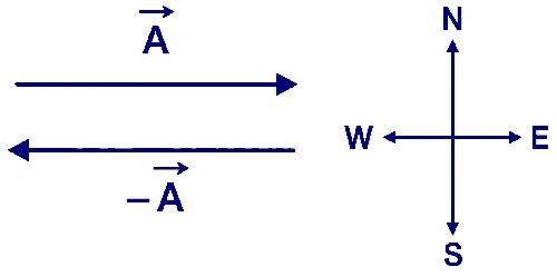 Scalars Vectors Types, Unit, Modulus or Magnitude, Negative, Equal, Orthogonal, Position, Collinear, Coplanar, Co-initial Vectors 5 A negative vector of a given vector is a vector of same magnitude but acting in a direction opposite to that of the given vector.